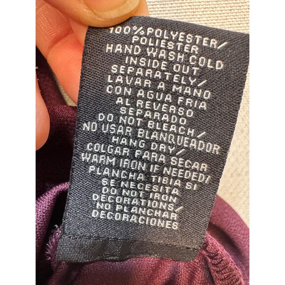 SLNY Womens Tiered Ruffle Midi Dress Size 4 Plum Flutter Sleeves Chiffon V-Neck - Picture 5 of 14